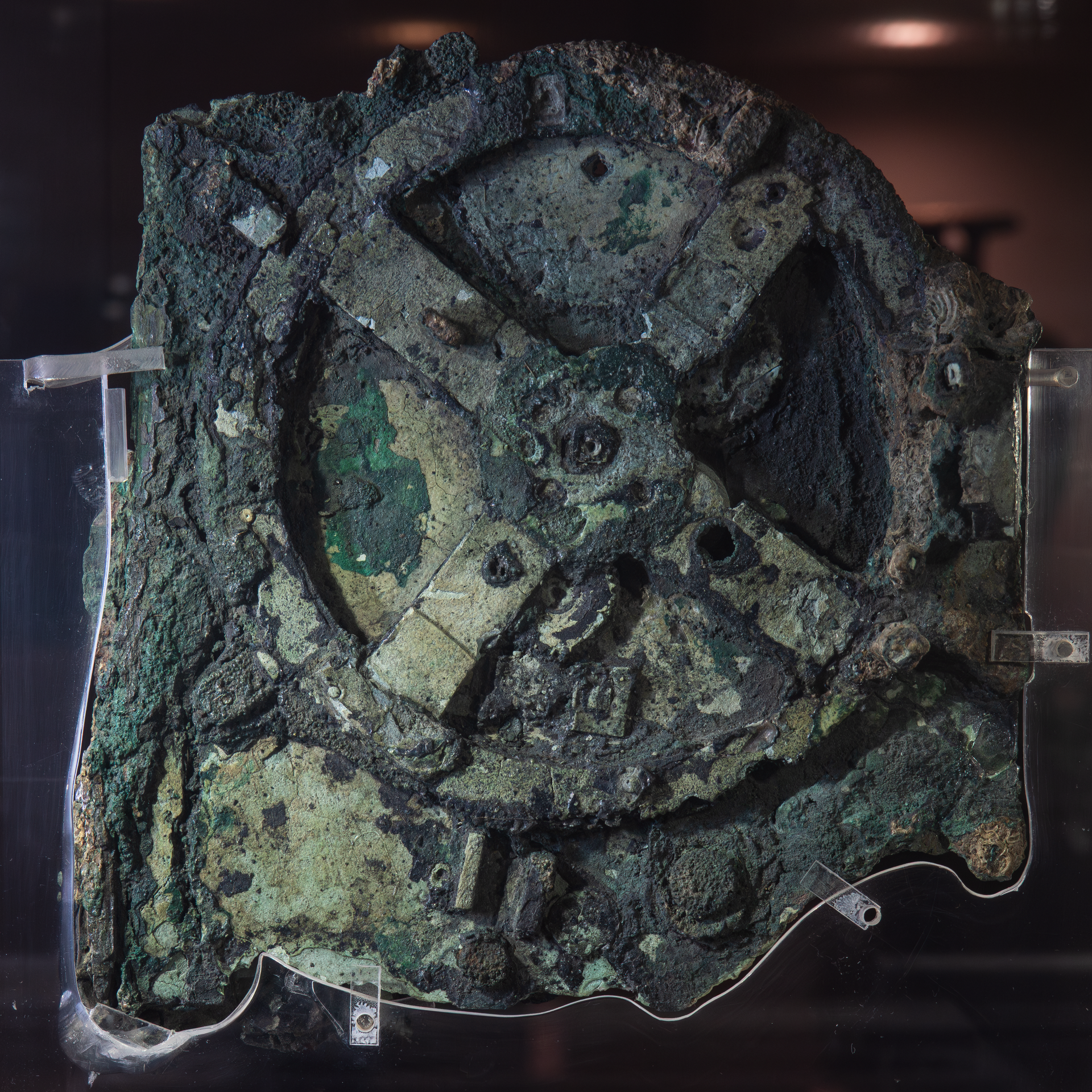 The Antikythera mechanism (National Archaeological Museum, Athens).