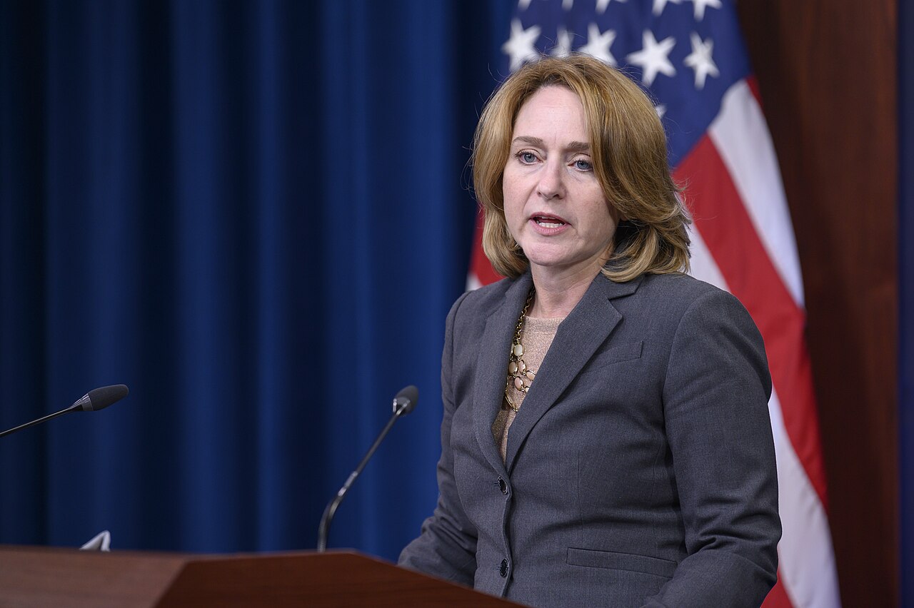Deputy Secretary of Defense Kathleen Hicks at the Pentagon — the official whose 21 November 2021 memorandum formally established the Airborne Object Identification and Management Synchronization Group (AOIMSG).