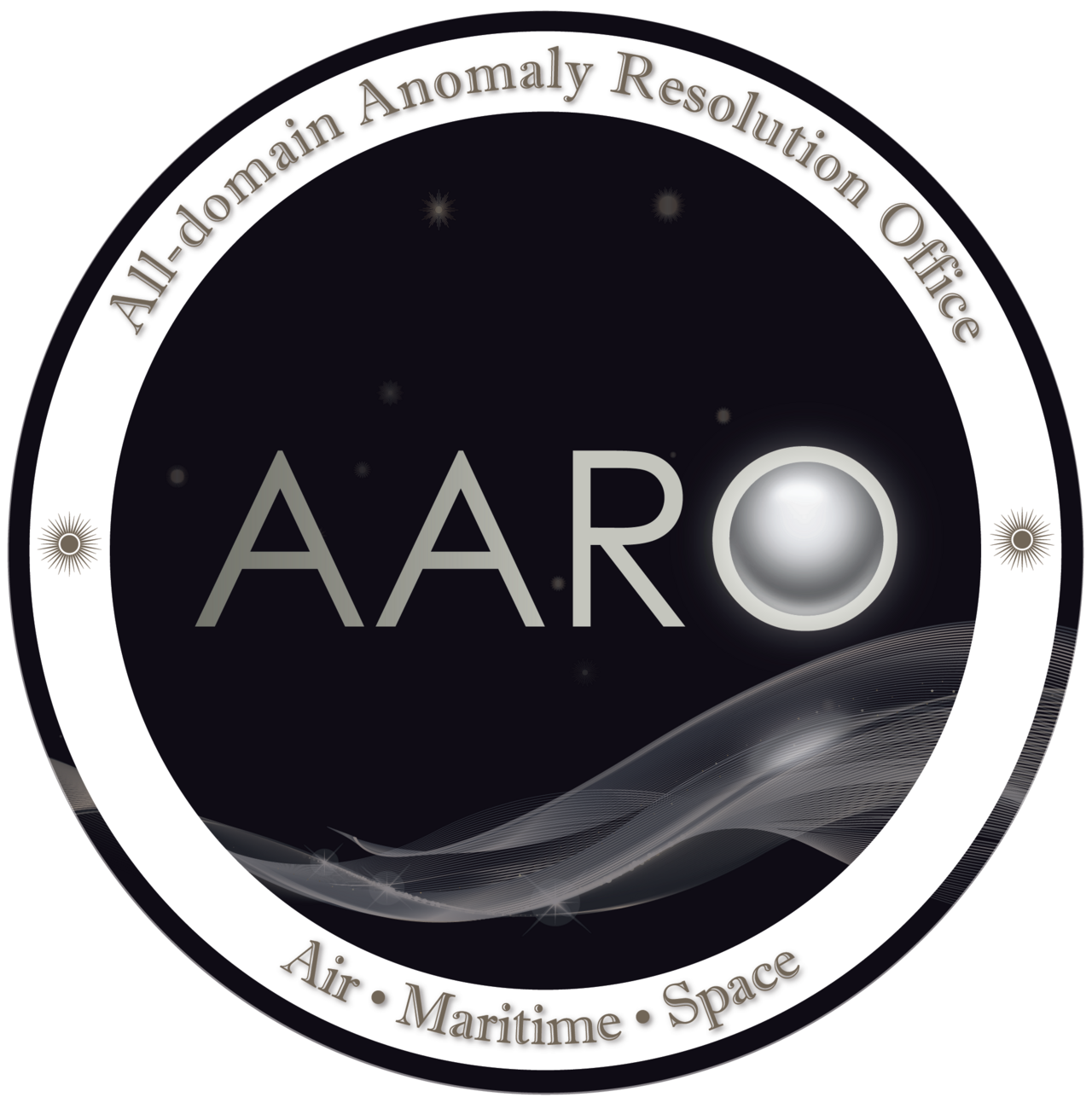 The logo of the All-domain Anomaly Resolution Office (AARO) — AOIMSG's July 2022 successor, the third Pentagon UAP office in eighteen months.