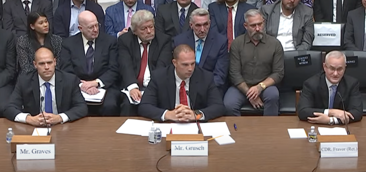 The 26 July 2023 House Oversight UAP hearing — the political pressure that made AOIMSG's brief existence (Nov 2021–Jul 2022) and AARO's establishment a Congressional rather than purely DoD-initiated process.