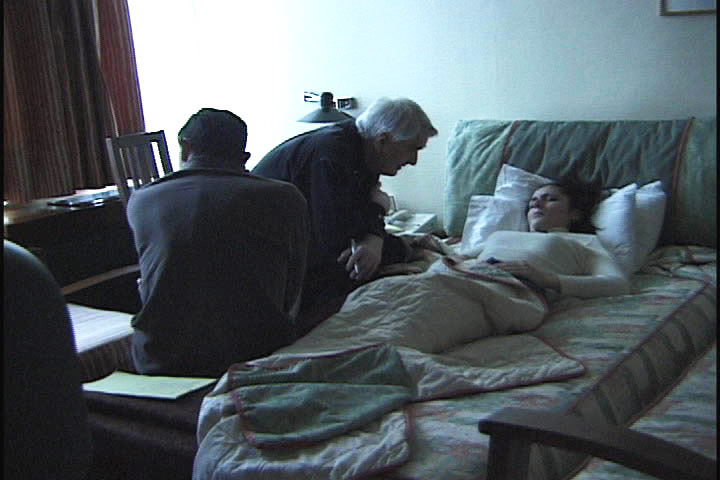 Dr. John Mack (right), the Harvard psychiatrist who interviewed twelve of the Ariel School children in December 1994 — here in a later regression session with Budd Hopkins (Istanbul, 1995).