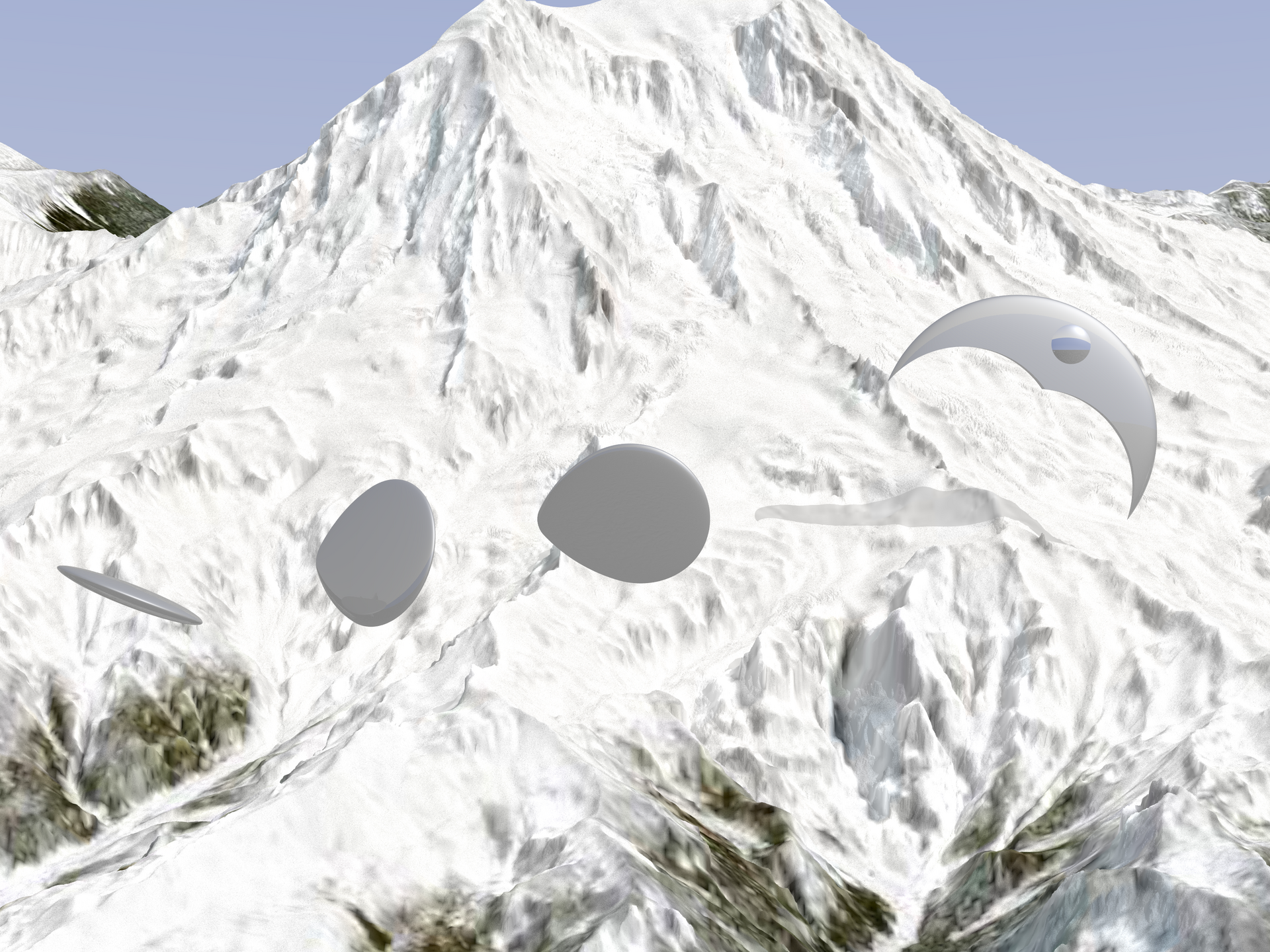Arnold's sketch of the formation he saw flying past Mt. Rainier on 24 June 1947.
