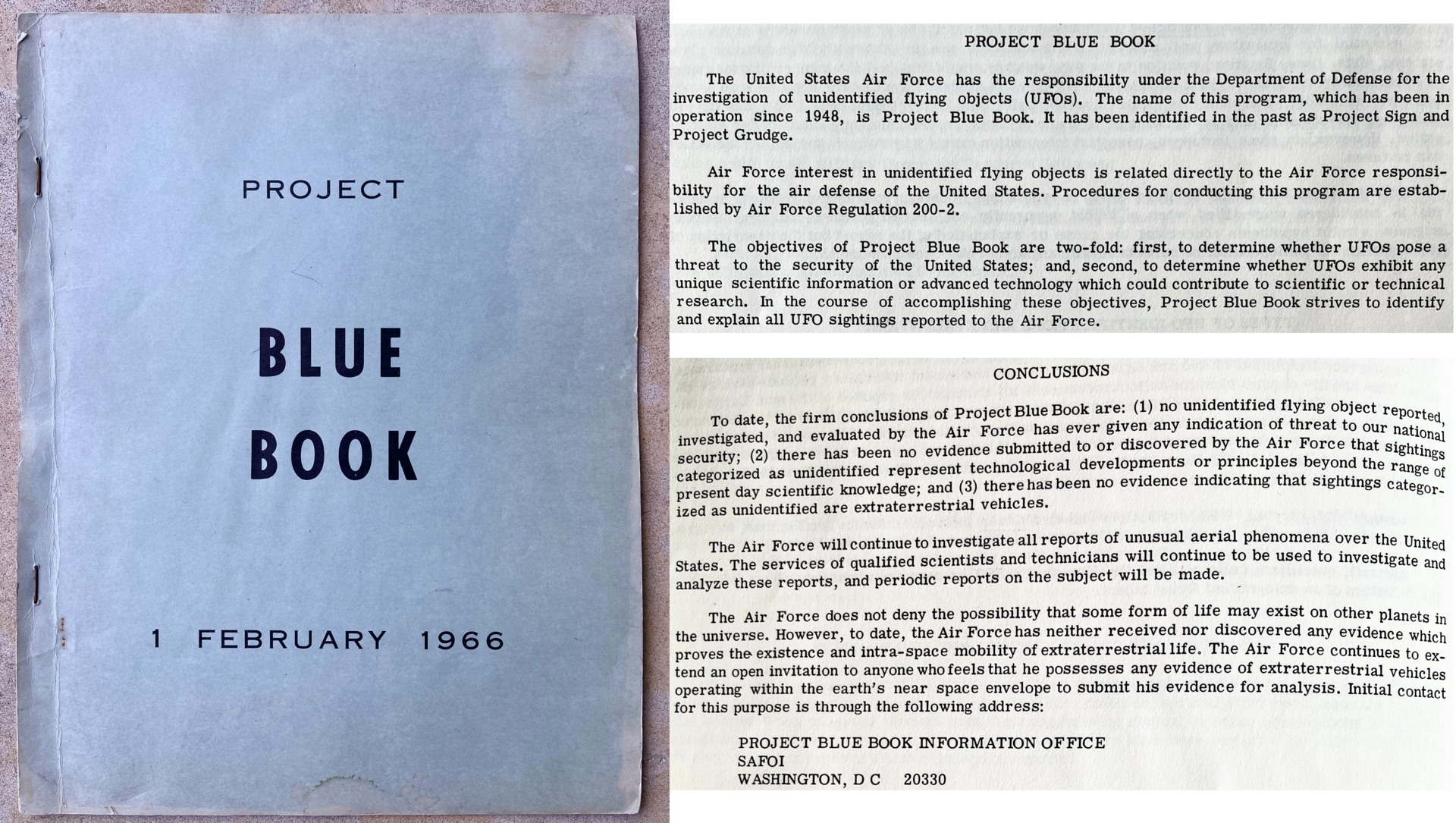 The Project Blue Book emblem — the USAF UFO study office active from 1952 to 1969.