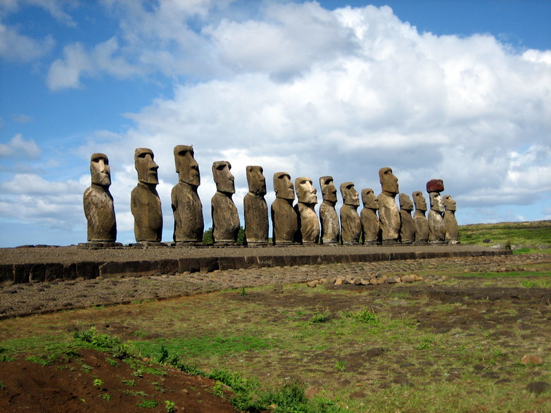 Moai at Rano Raraku, Easter Island (Rapa Nui).