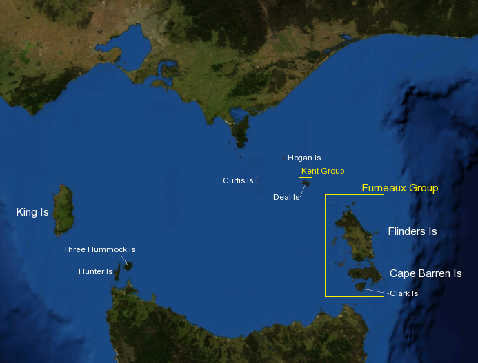 Bass Strait between mainland Australia and Tasmania, the search area after Valentich vanished.