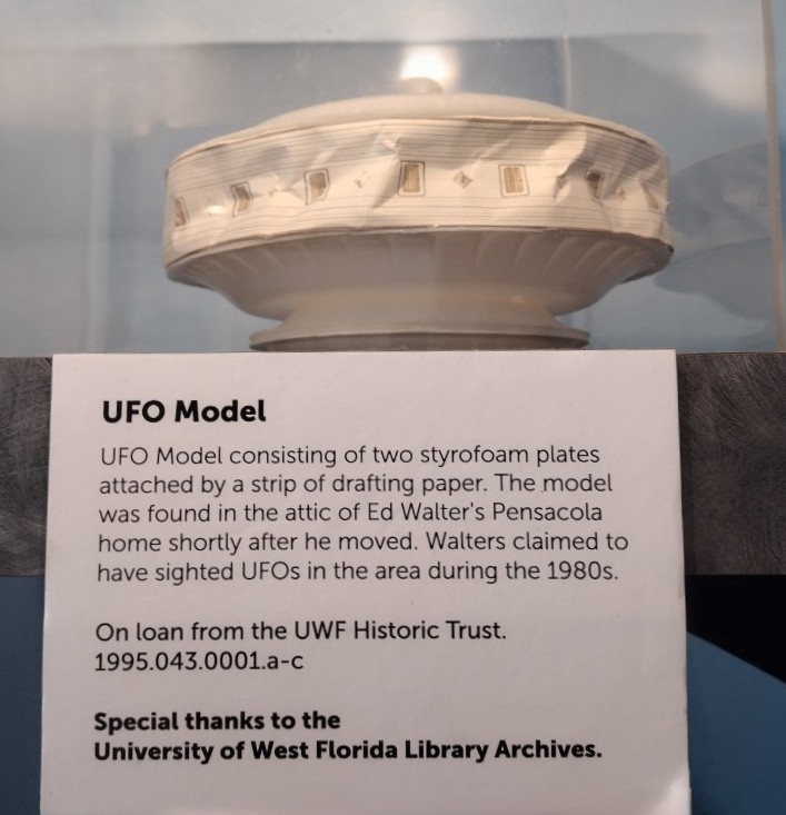 Model of the Gulf Breeze UFO, reproducing one of Ed Walters' photographs — widely held to demonstrate the original was a model on a string.