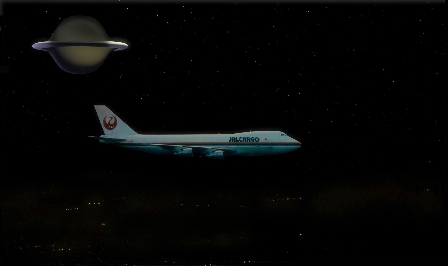 Illustration of the giant 'mothership' Capt. Terauchi reported alongside his JAL Cargo 747, after his sketches (CC BY-SA, JMK)