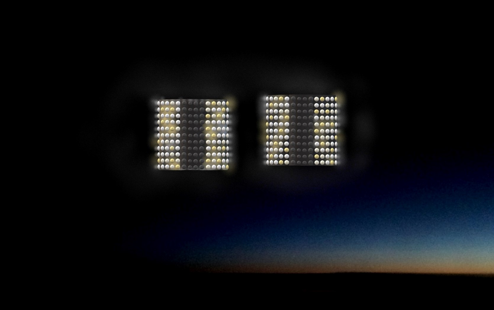 Illustration of the two lighted craft Terauchi described pacing the aircraft, after his sketches (CC BY-SA, JMK)