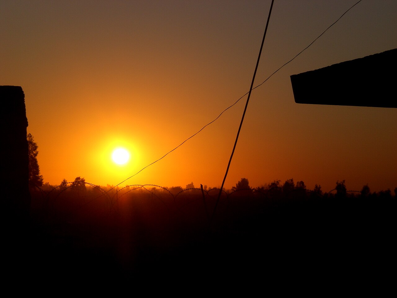 Sunset at Joint Base Balad, Iraq — the U.S. military installation north of Baghdad over which the 2018 'jellyfish' UAP video was reportedly recorded.