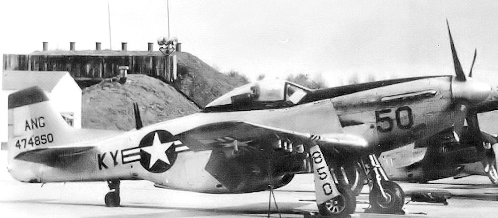 F-51D Mustang of the Kentucky Air National Guard's 165th Fighter Squadron, Capt. Mantell's unit (USAF photo, 1948)