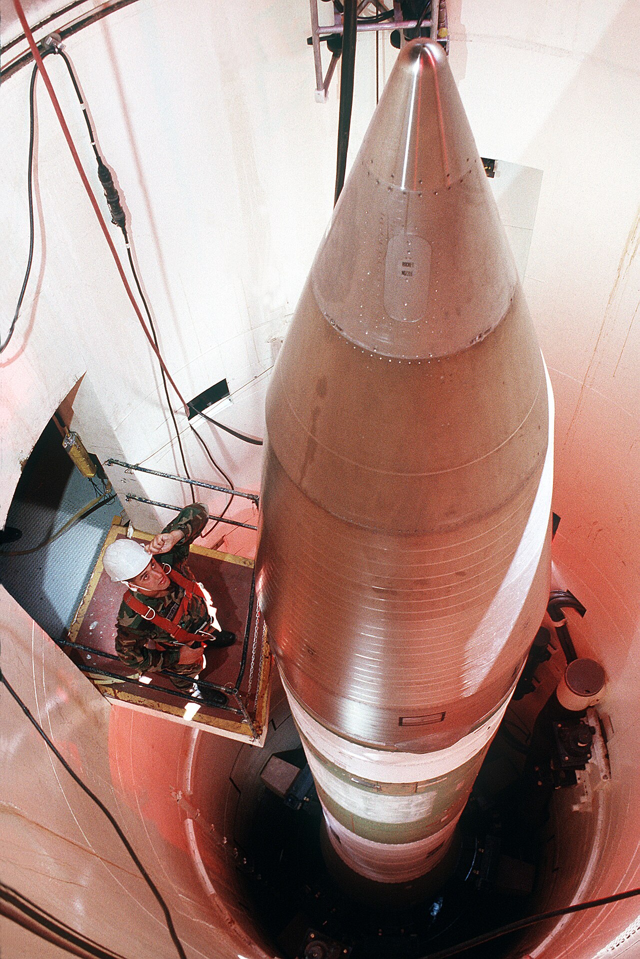 A Minuteman III in its silo — the Minot AFB ICBM environment in which crews repeatedly reported anomalous overhead activity through 1966 and 1967.