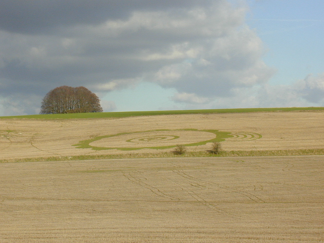 A complex crop formation near West Kennett, Wiltshire.