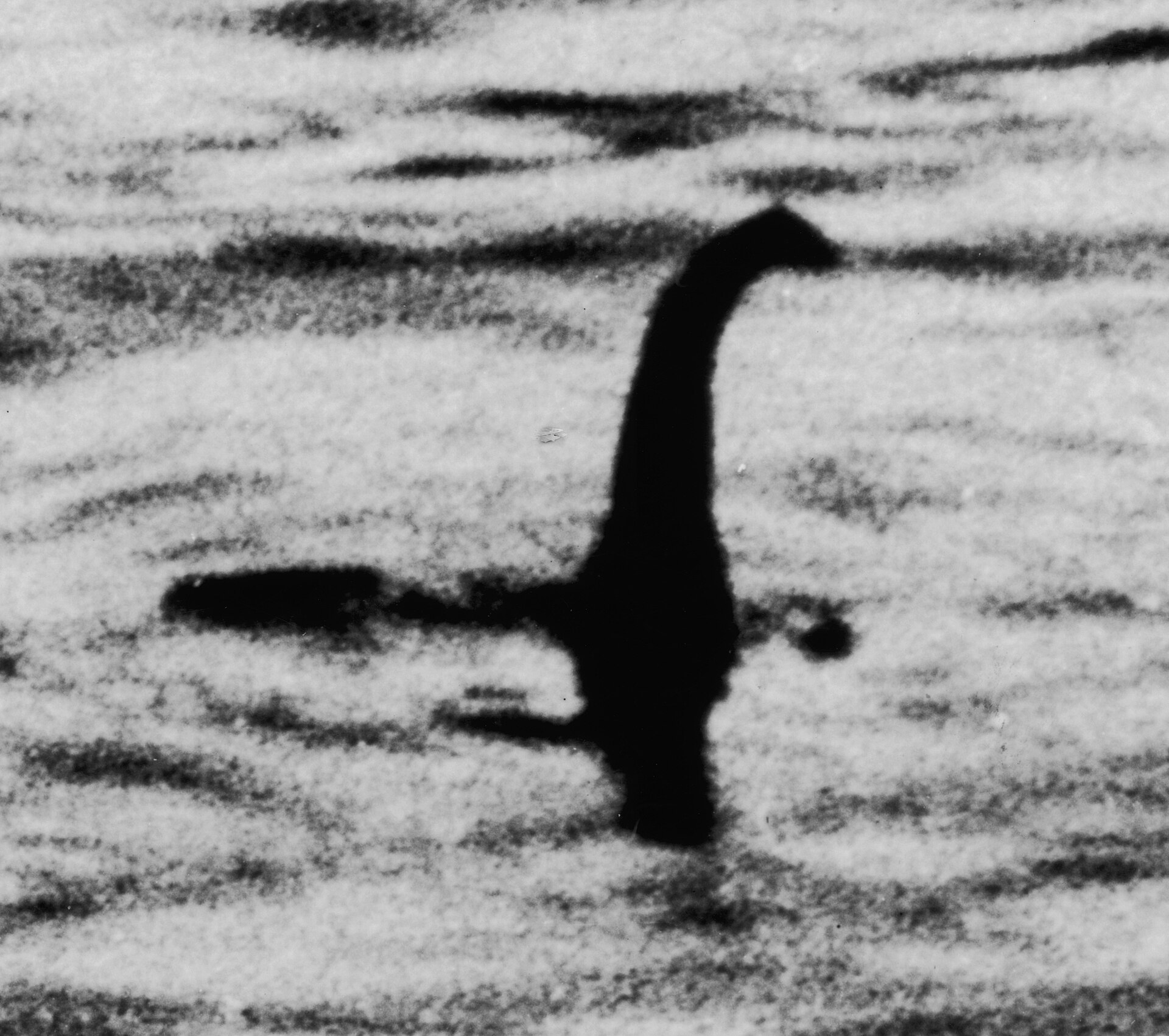 The 1934 'Surgeon's Photograph' of the Loch Ness Monster — later confessed to be a hoaxed toy submarine with a sculpted head.