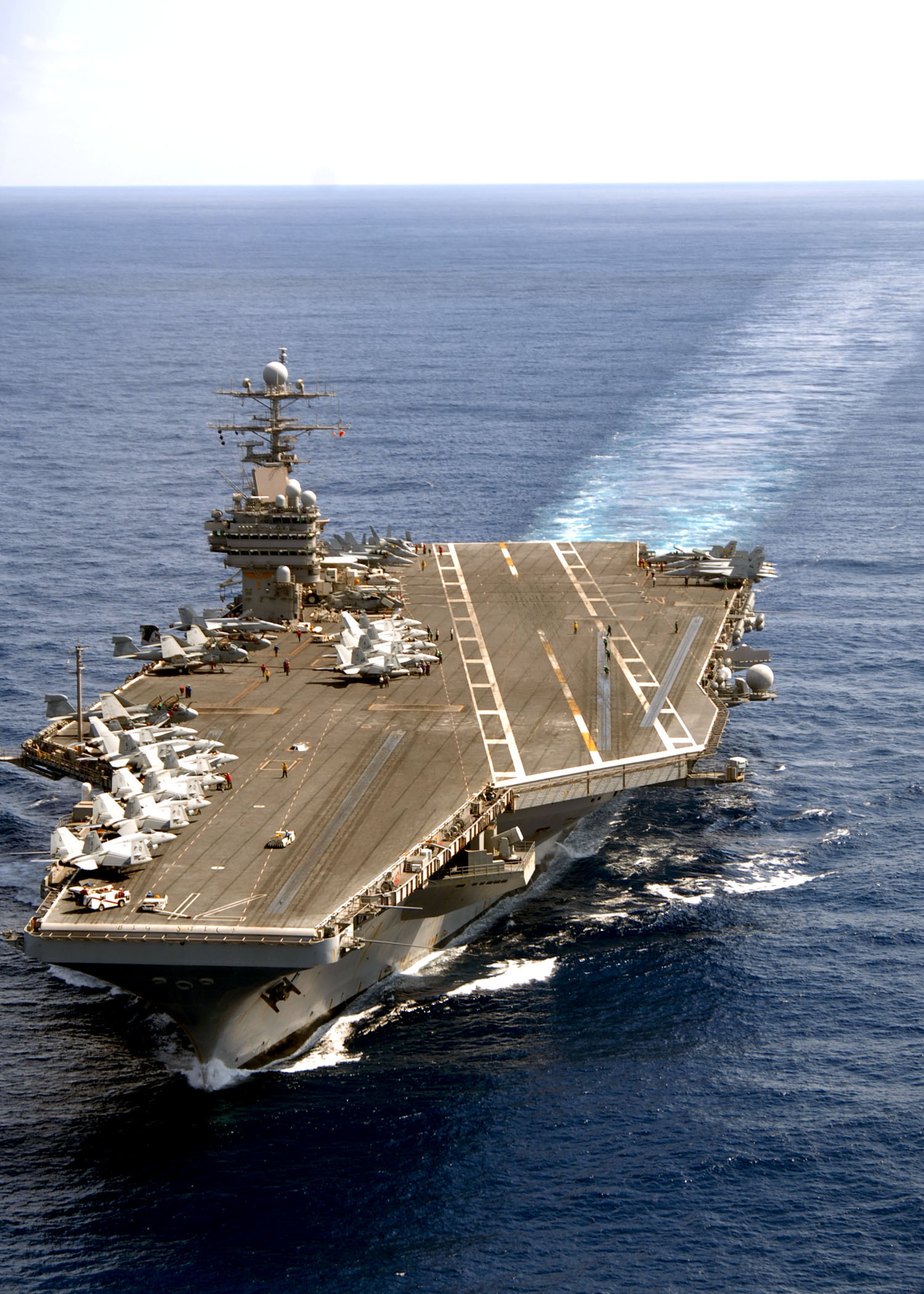 USS Theodore Roosevelt at sea — carrier of the Eisenhower Carrier Strike Group during the 2014–15 east-coast UAP encounters.