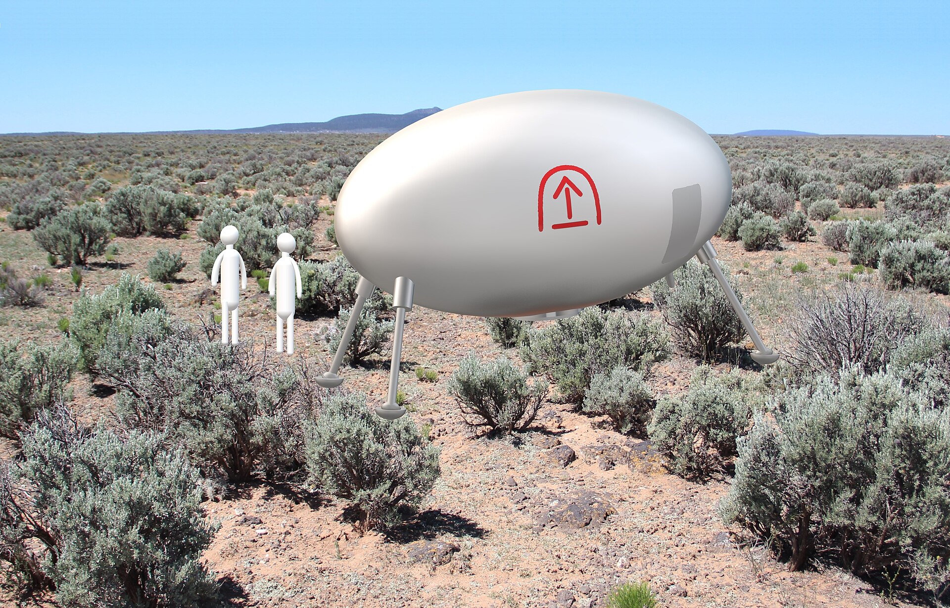 Officer Lonnie Zamora's sketch of the egg-shaped craft seen near Socorro, New Mexico, 24 April 1964.