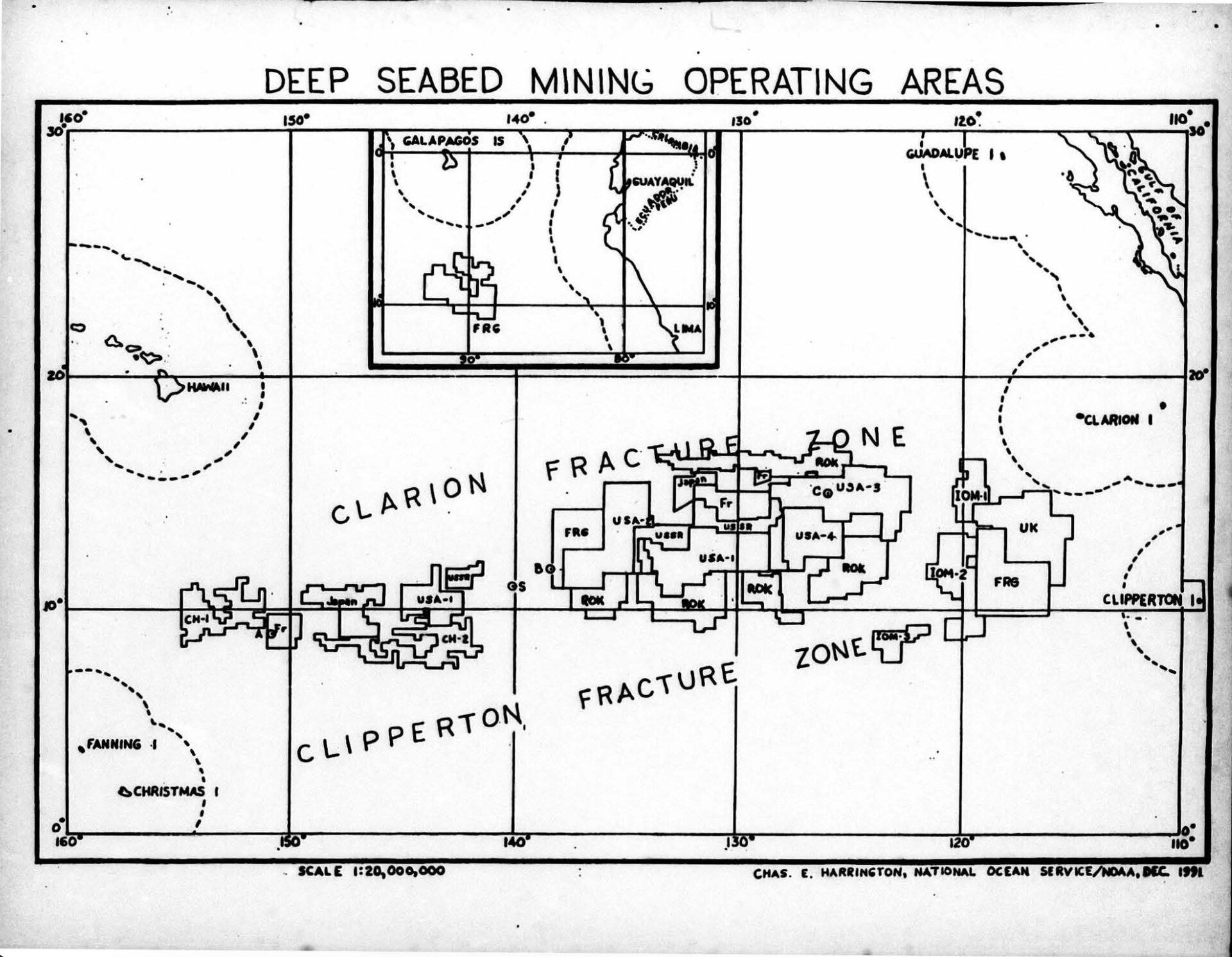 Deep Seabed Mining Operating Areas within the Clarion-Clipperton Zone — over 1.2 million km² already licensed for exploration as of 2023. The International Seabed Authority has not yet finalized commercial extraction rules; a 2025 deadline has passed without consensus.
