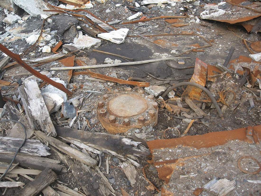 The wellhead, welded shut in 2008 and never reopened.