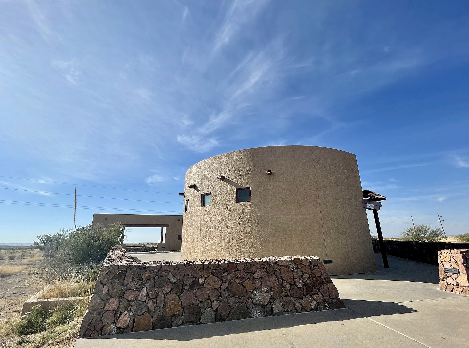 The official Marfa Lights Viewing Area on US-67 — a Texas DOT-built platform built specifically so that travelers could observe the unexplained ground lights.