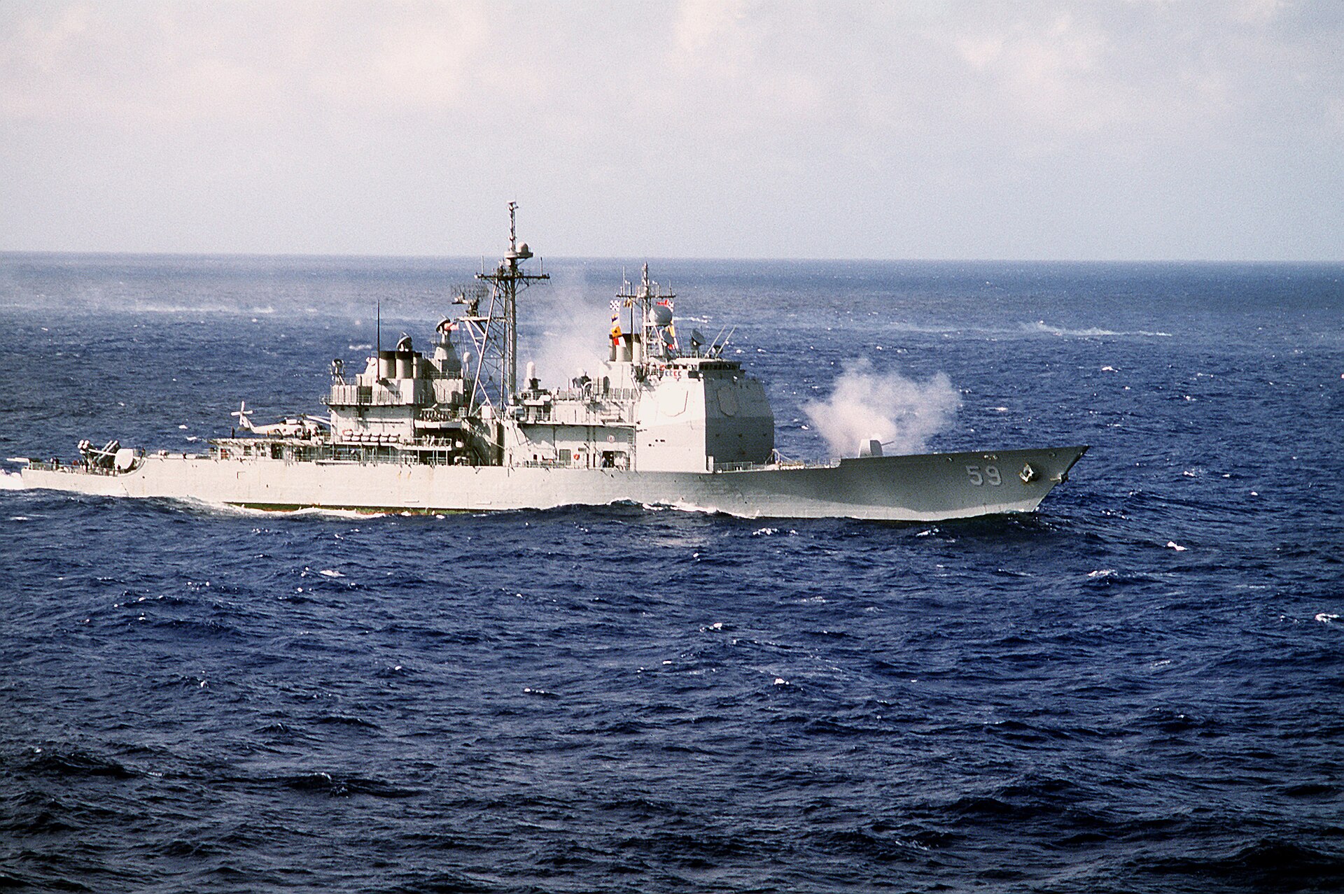 USS Princeton (CG-59) — the Aegis cruiser whose SPY-1 radar first detected the tic-tac objects on 10 November 2004. Petty Officer Gary Voorhis, working the radar that day, has said the objects appeared 'all over the place' for two weeks before the FLIR1 encounter.