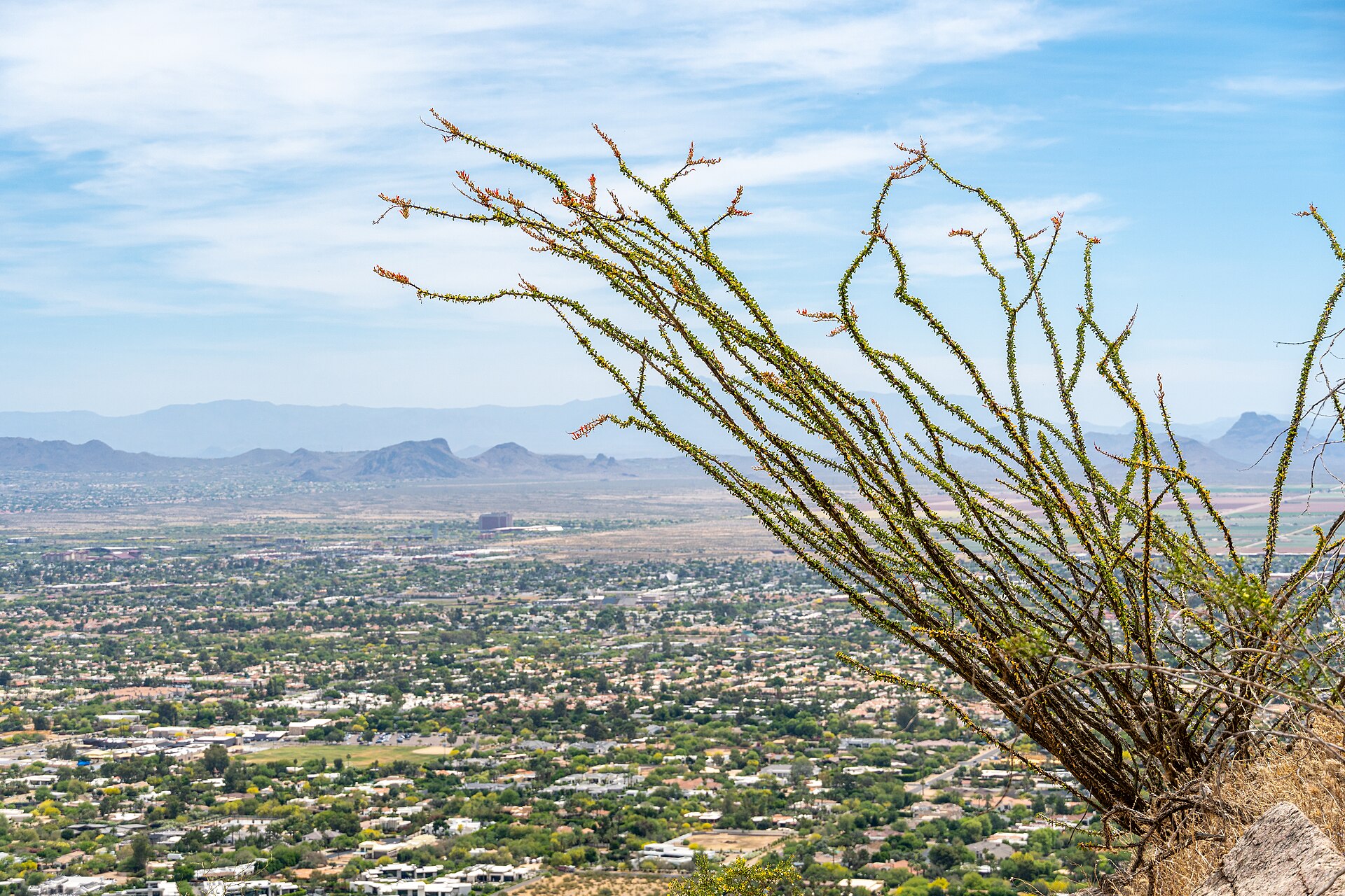 Phoenix from Camelback Mountain at dusk. The 13 March 1997 'Phoenix Lights' incident involved two distinct events: a V-formation of lights passing over the city around 8 PM, and a second event around 10 PM that the USAF later attributed to A-10 flare drops.