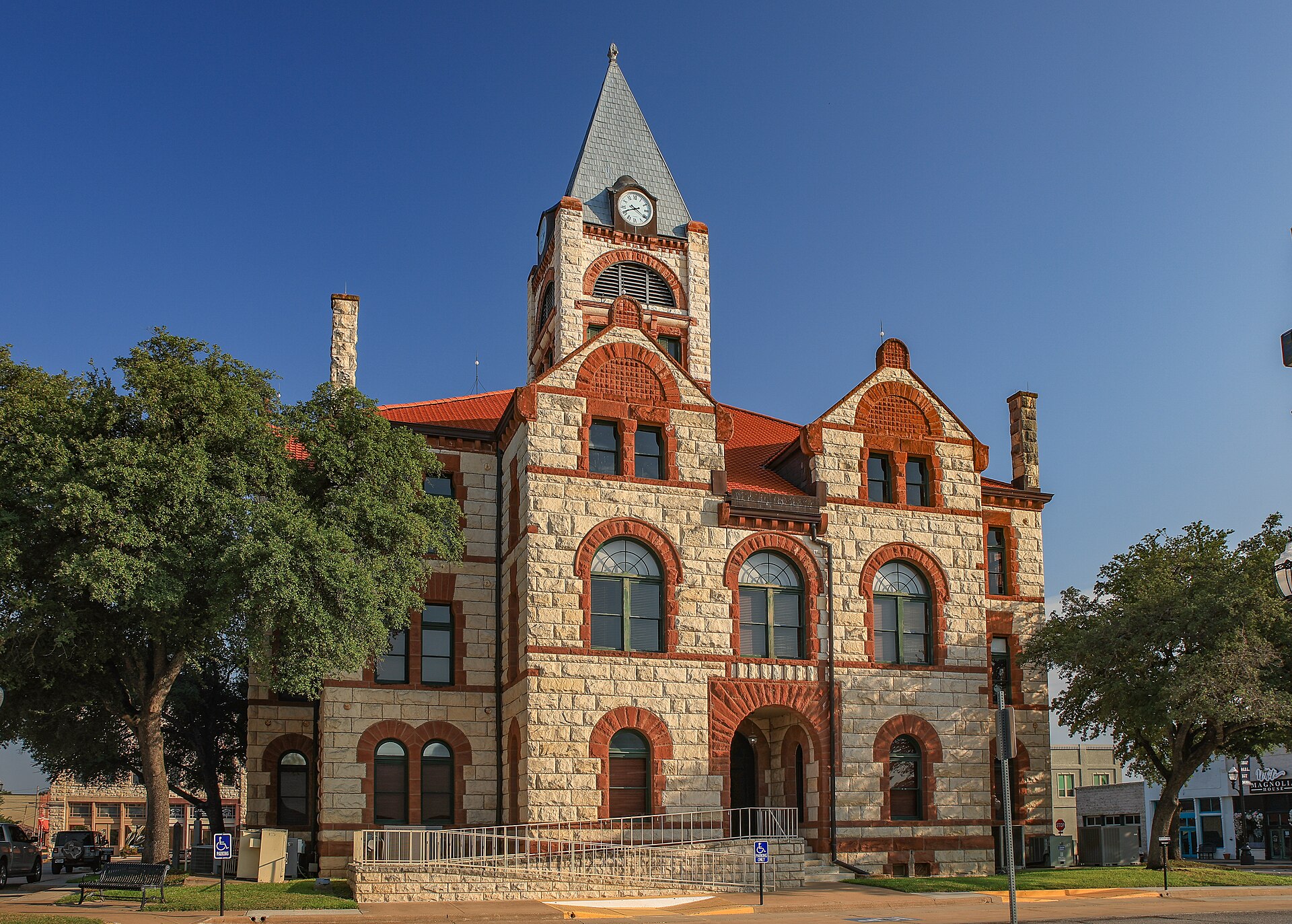 The Erath County Courthouse in Stephenville. On 8 January 2008, dozens of residents around Stephenville reported a silent mile-long object pursued by military jets; FAA radar logs (released under FOIA) confirmed an unidentified object tracked toward President Bush's Crawford ranch.