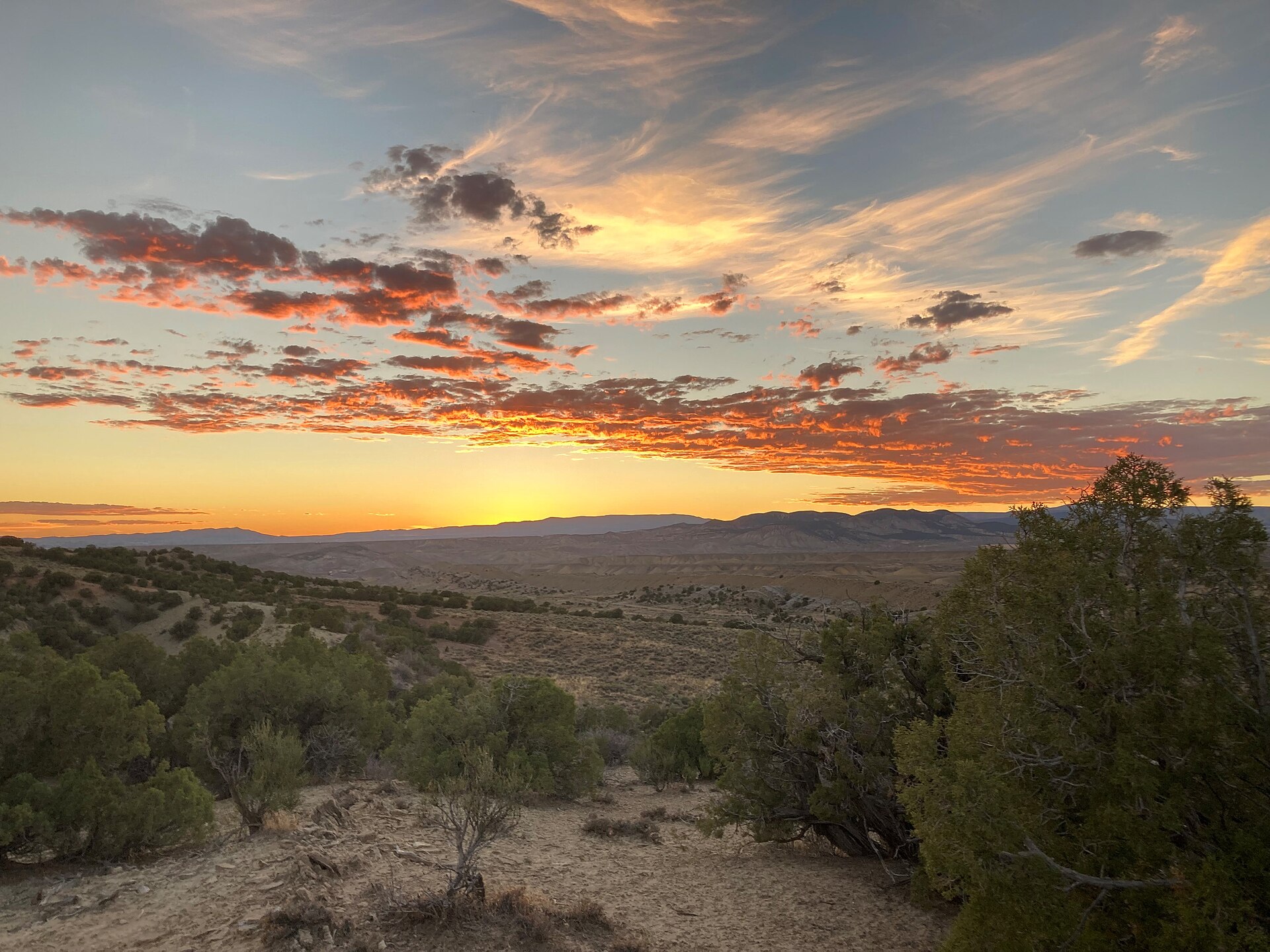 Sundown over the Uintah Basin — the wide bowl of high desert in northeastern Utah where Skinwalker Ranch sits at the eastern edge of the Ute reservation.